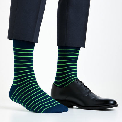 Stripe & Pop Set-of-3 Crew Socks for Men