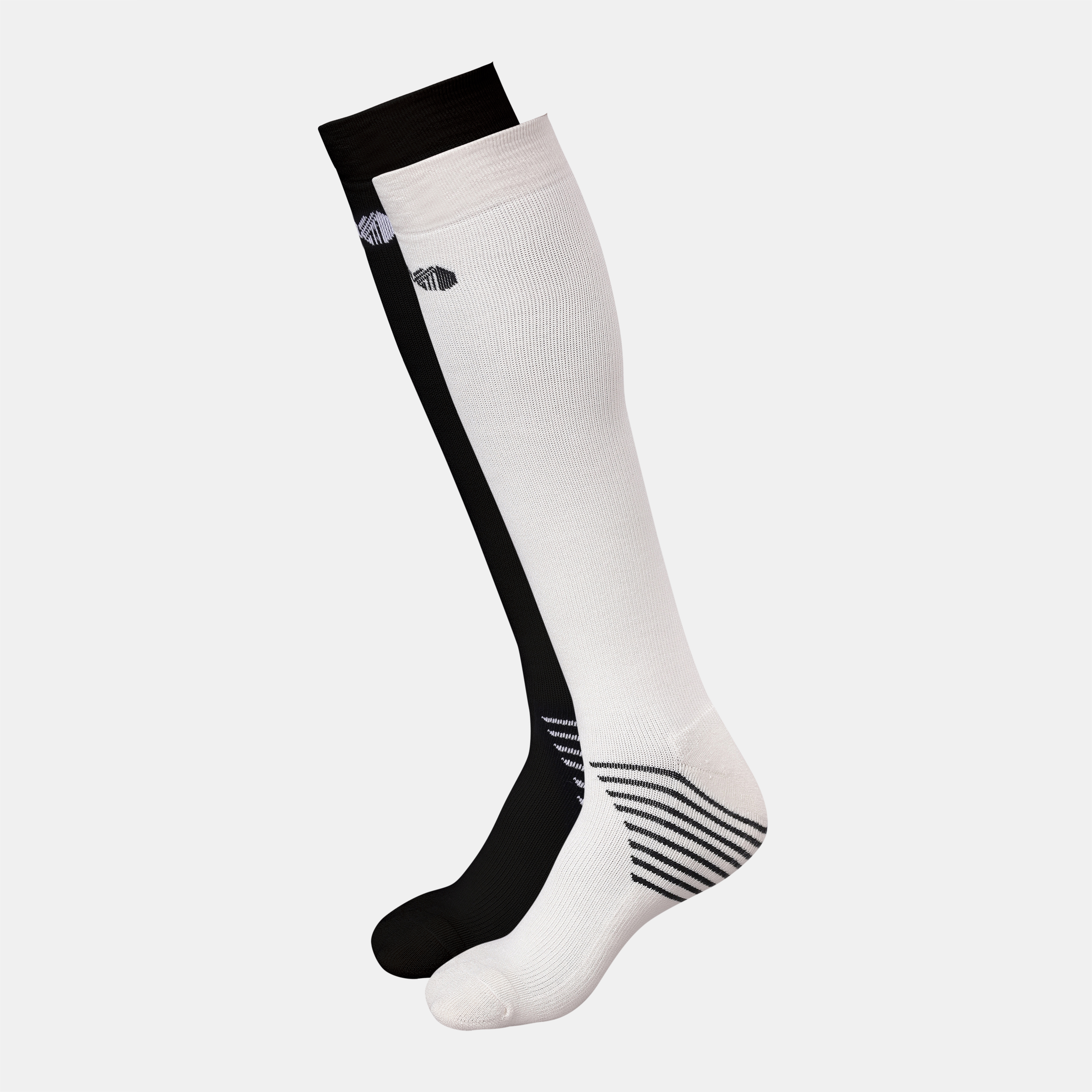 Bamboo Compression Socks for Men and Women - Set of 2 (Off-White, Black)