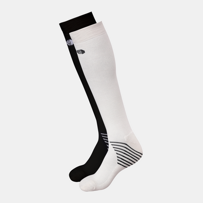 Bamboo Compression Socks for Men and Women - Set of 2 (Off-White, Black)