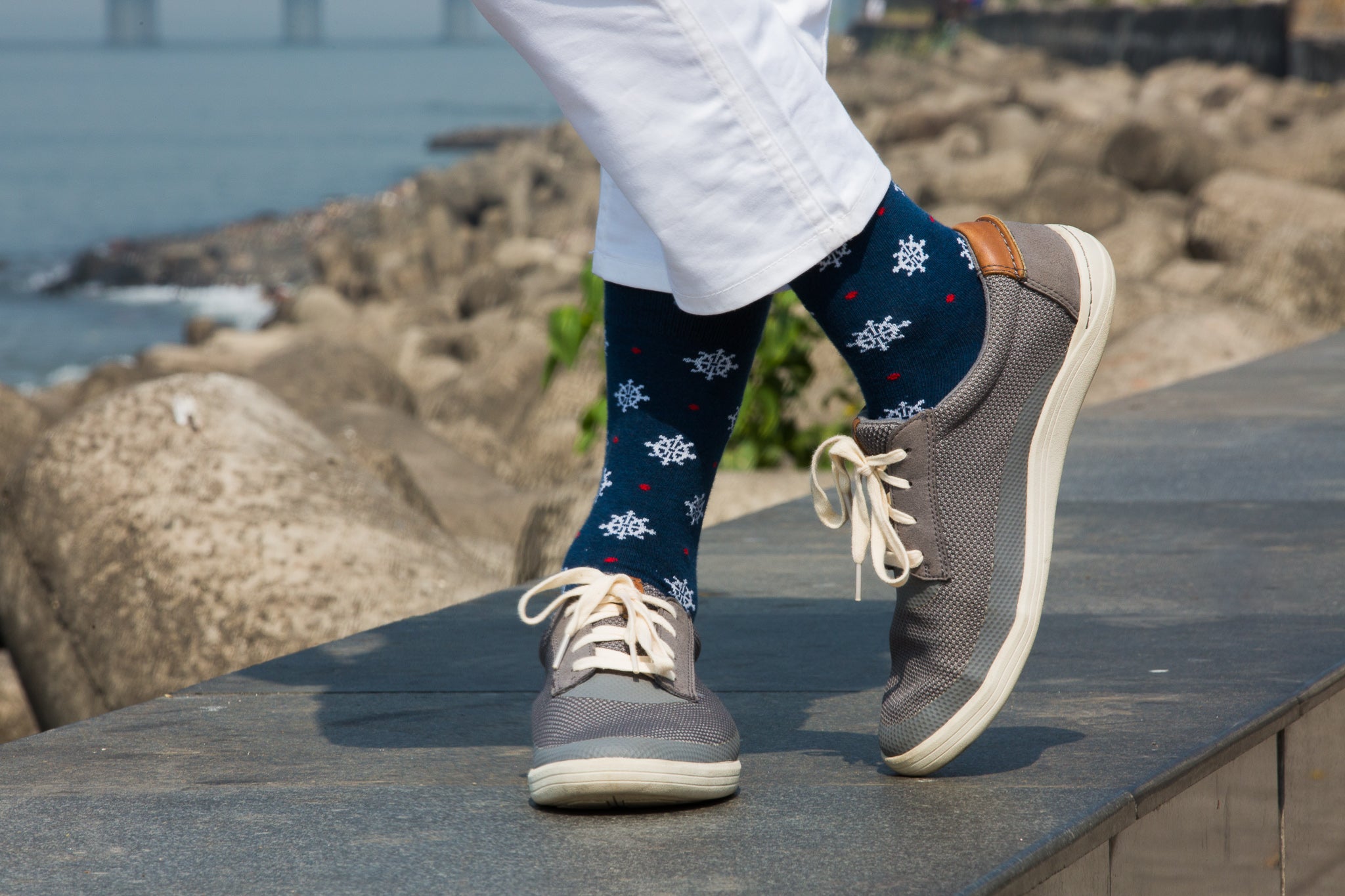 Pattern Fusion Set-of-3 Crew Socks for Men