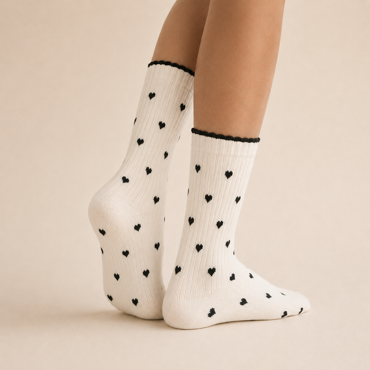 Women's Premium Wool blend Crew Socks - Off White