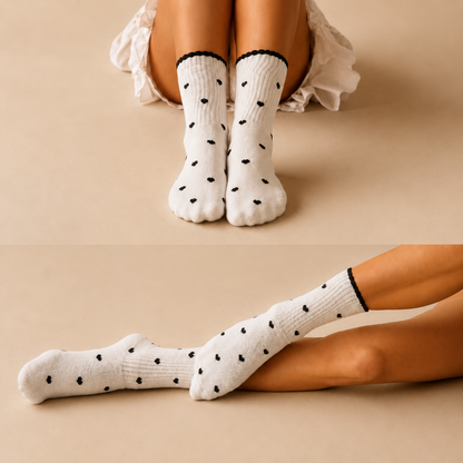 Women's Premium Wool blend Crew Socks - Off White