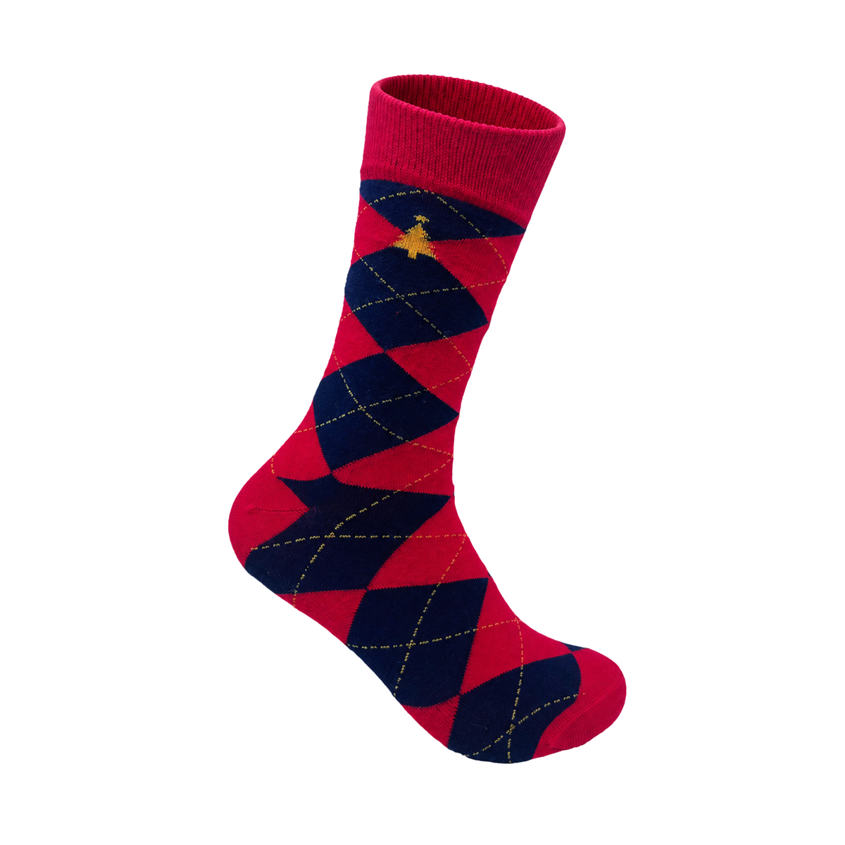 Xmas Argyle Men's Crew Socks