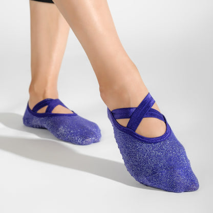 Yoga and Pilates Non-Slip Socks for Women - Shimmer Purple