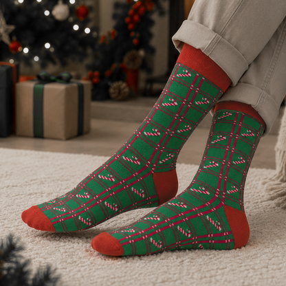 Plaid Canes Men's Crew Socks
