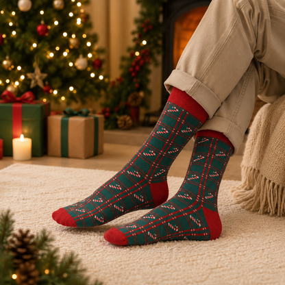 Plaid Canes Men's Crew Socks