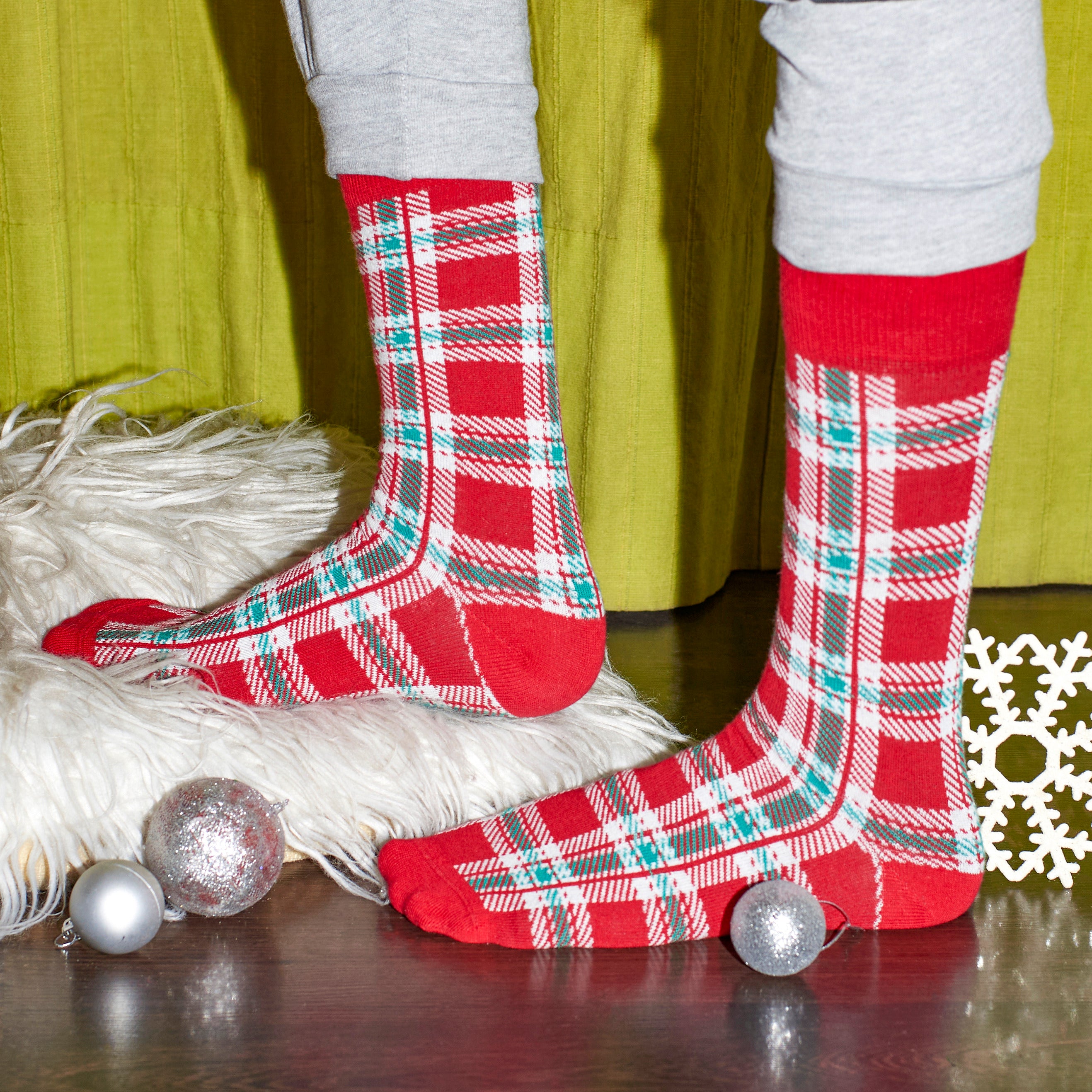 Plaid up Men & Women Matching Socks