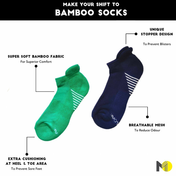 Light Blue Bamboo Sports Socks For Men