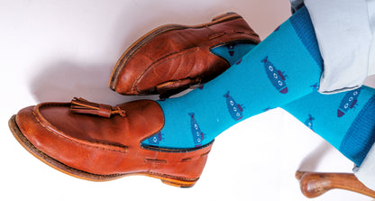 Blue all the way Set-of-3 Crew Socks for Men