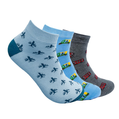 Travel Edit Set-of-3 Ankle Socks for Men