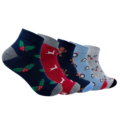 Christmas love Set-of-5 Ankle Socks for Men