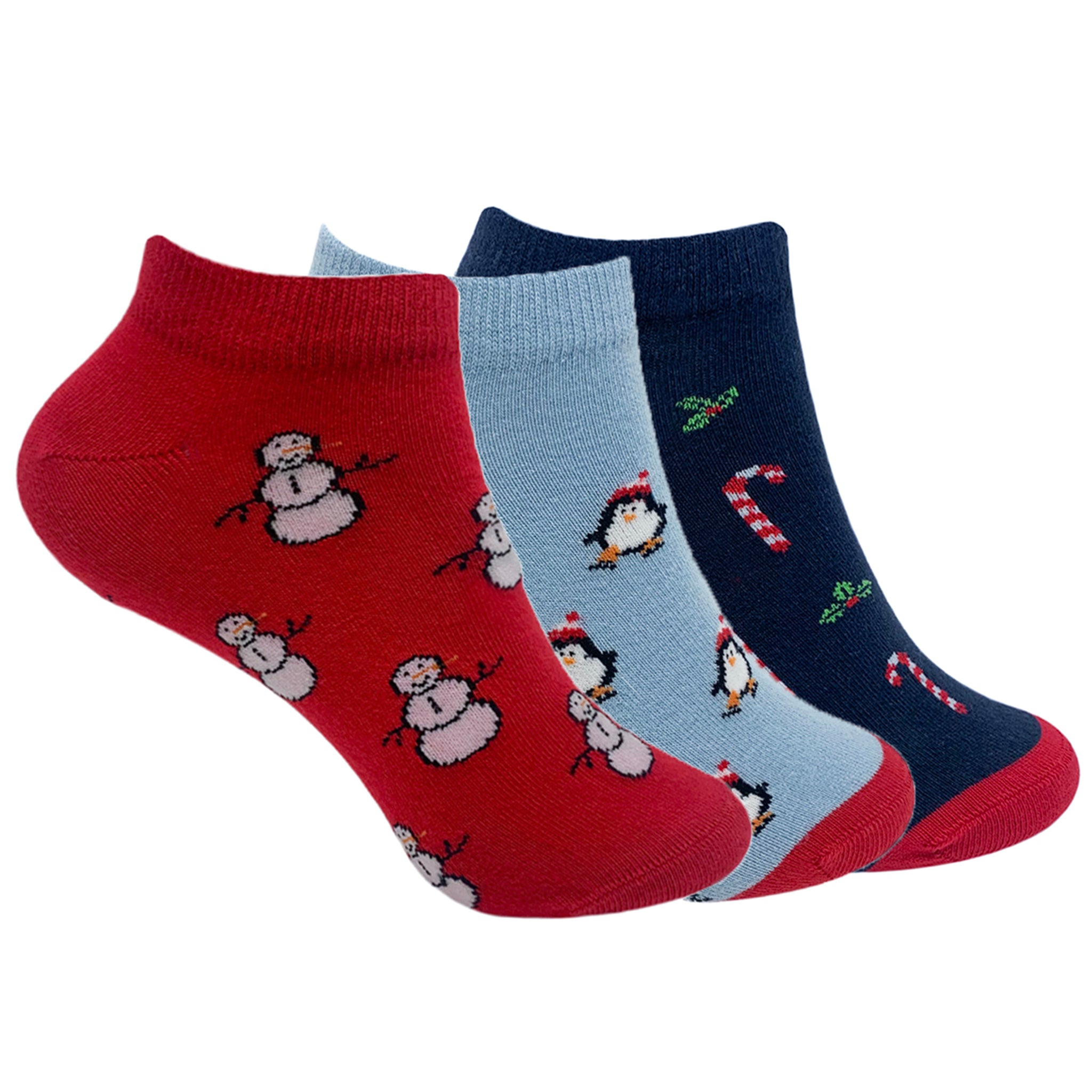 Christmas Set-of-3 Ankle Socks for Women