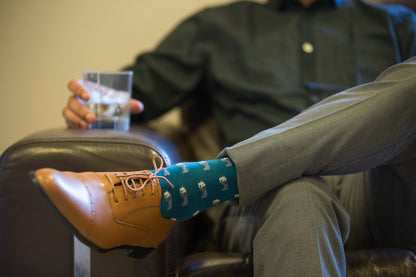 Blue all the way Set-of-3 Crew Socks for Men