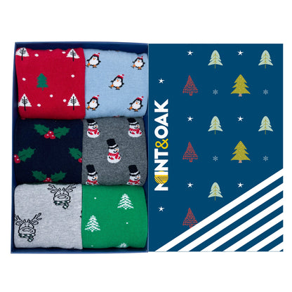 Giftbox of 6 - Christmas Must Have Socks For Men