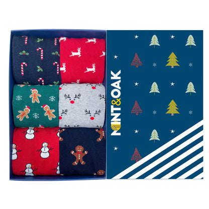 Giftbox of 6 - Christmas Goodies Socks For Men
