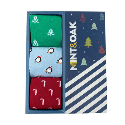 Snow Day Set-of-3 Crew Socks for Men