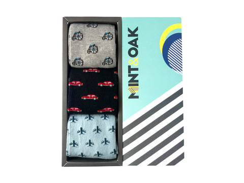 Gift Box Of 3 Socks - Transport For Men