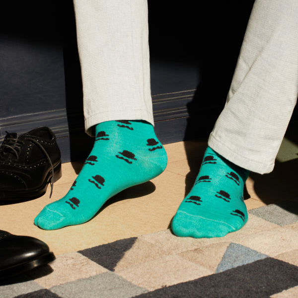 Men & Moustache Green Socks For Men