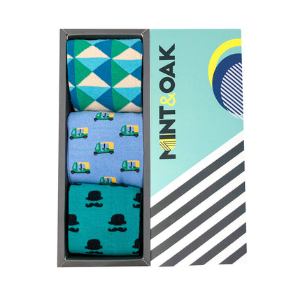 Work Essentials Set-of-3 Crew Socks for Men