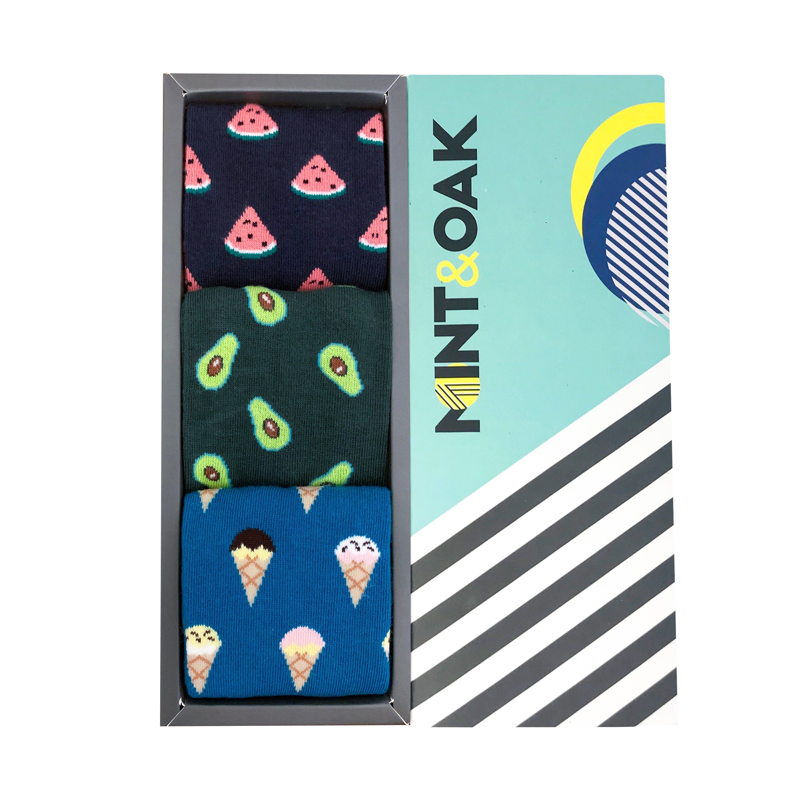 Oh Yum! Set-of-3 Crew Socks for Men