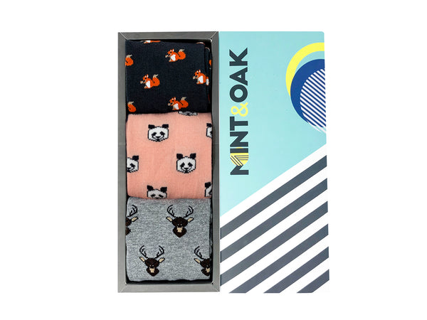 Gift Box Of 3 Socks - Animals For Men