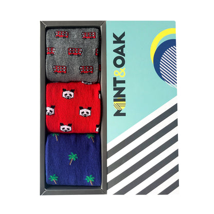 Giftbox of 3 - A Bit of Red - Mint & Oak