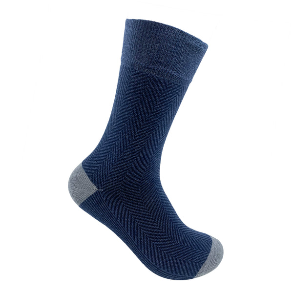Herringbone Blue Socks For Men