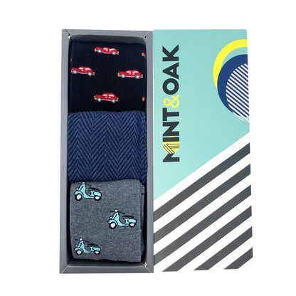 Travel Edit Set-of-3 Crew Socks for Men