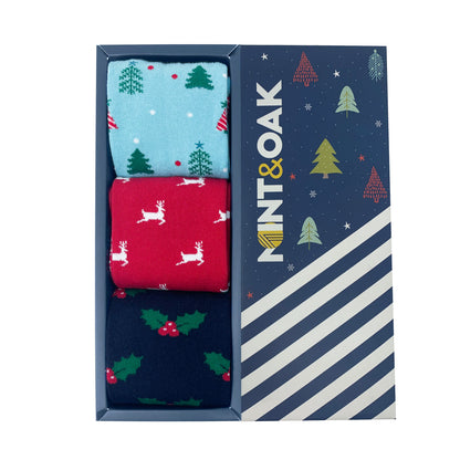Christmas love Set-of-3 Crew Socks for Men