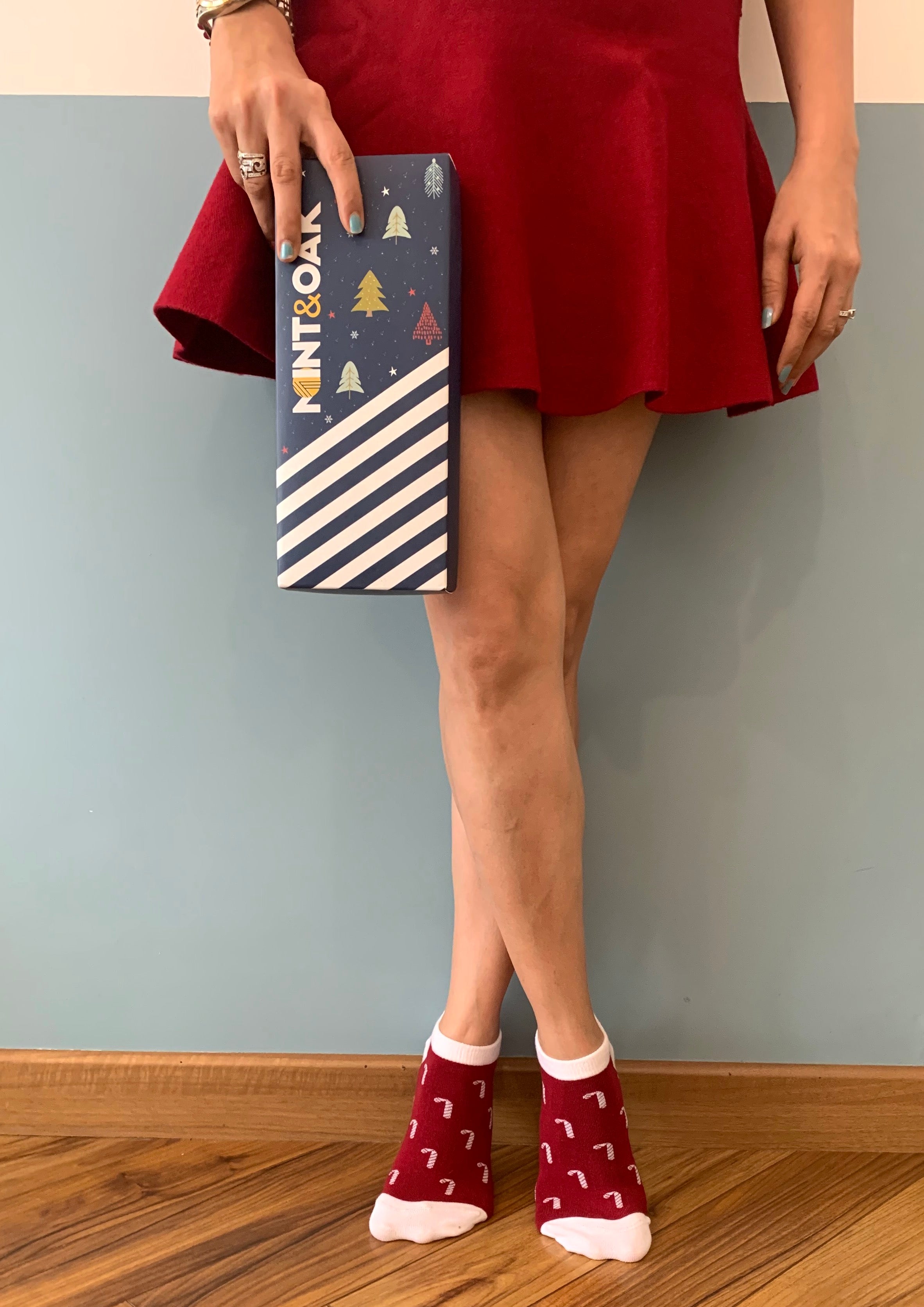 Colorful Christmas Set-of-3 Ankle Socks for Women