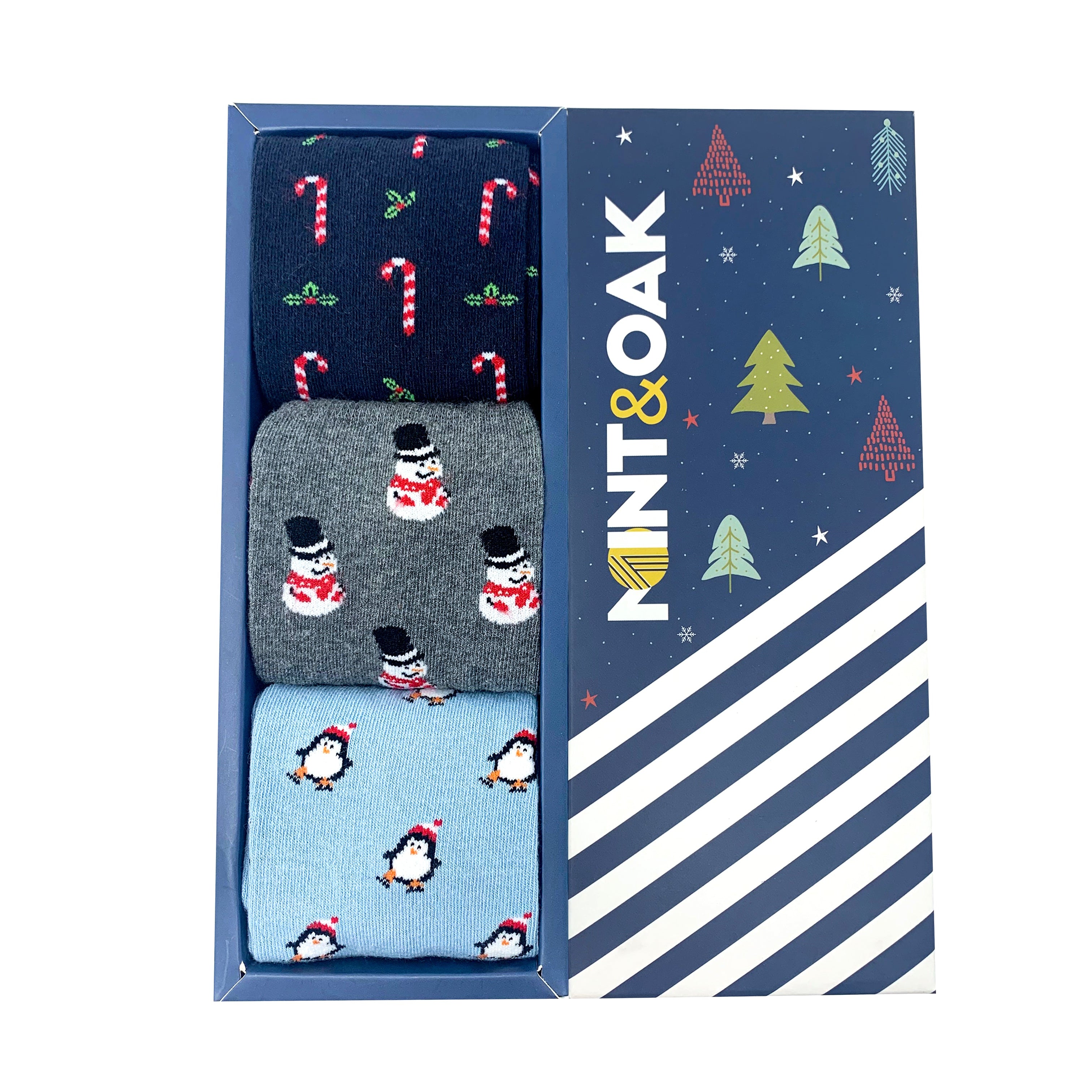 Christmas Cheer Set-of-3 Crew Socks for Men