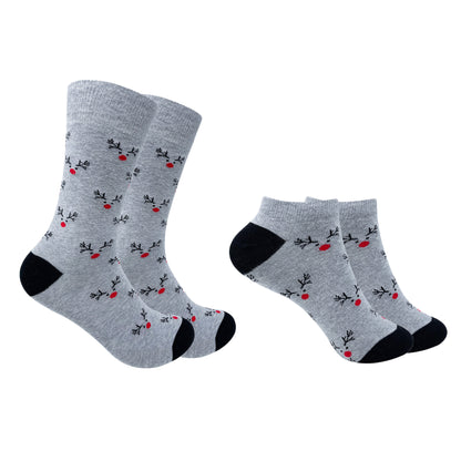 Red Nose Rudolph Men & Women Matching Socks