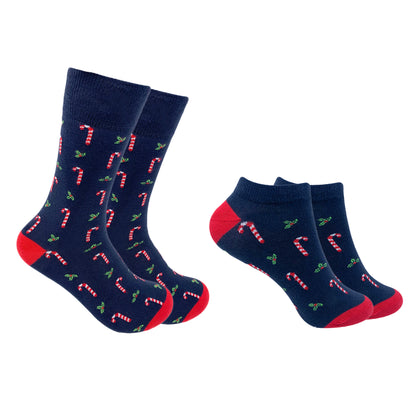 Candycane Men & Women Matching Socks