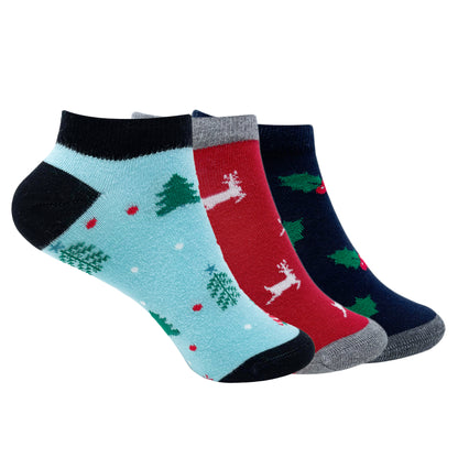 Holiday Spirit Set-of-3 Ankle Socks for Women