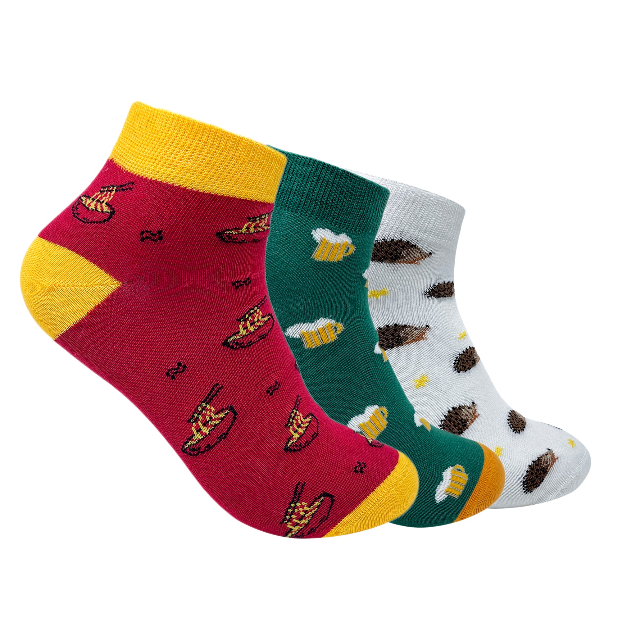 Just Chillin Set-of-3 Ankle Socks for Men