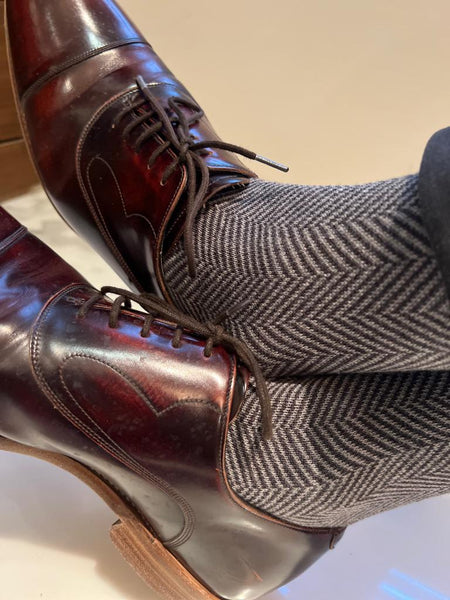 Herringbone Grey Socks For Men